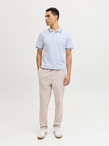 Jack & Jones Tricou polo barbati, Slim fit cu guler contrast, Albastru deschis - Img 6