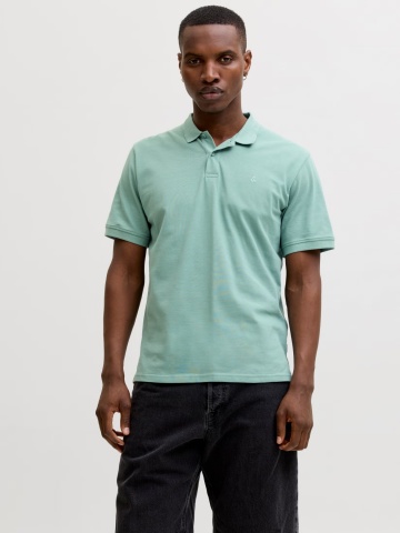 Jack & Jones Tricou polo Basic, Slim Fit, din bumbac, Verde deschis