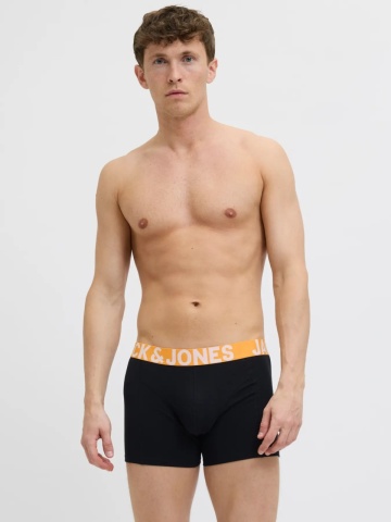 Jack & Jones Underwear barbati, Set 3 perechi de boxeri, banda cu logo, Negru - Img 3