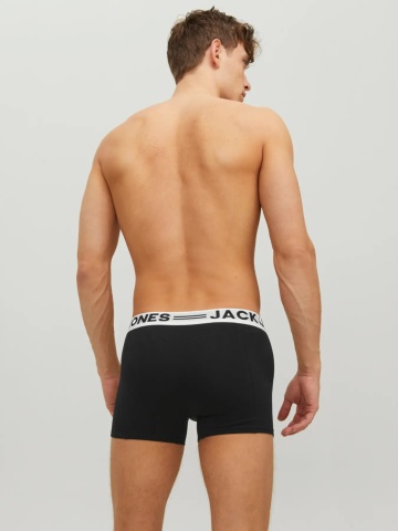 Jack & Jones Underwear barbati Set 3 perechi de boxeri, cu talie medie, SENSE, Negru - Img 2