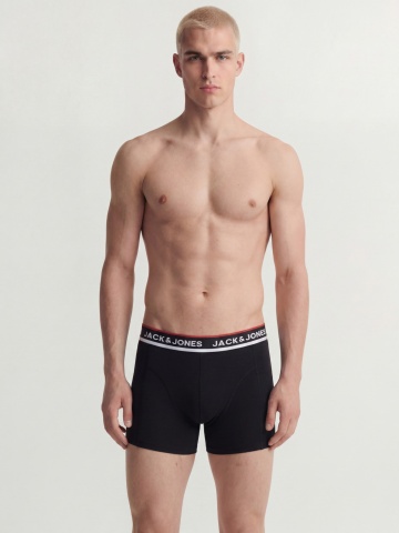 Jack & Jones Underwear barbati Set 3 perechi de boxeri, cu talie medie, JACSWAY, Negru - Img 2