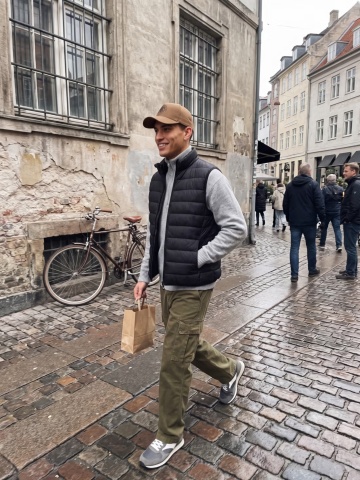 Jack & Jones Vesta barbati cu puf, fara gluga cu guler inalt, Regular fit, JJEBERG, Negru - Img 6