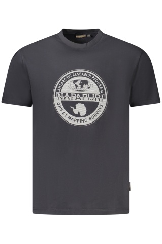 Napapijri Tricou S-Bollo barbati, cu imprimeu grafic, Regular Fit, Negru - Img 1