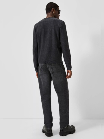 Q/S by s.Oliver Pulover tricotat barbati, din bumbac, Regular fit, Gri inchis - Img 2