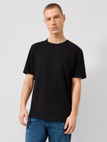 Q/S by s.Oliver Tricou barbati cu maneca scurta, din jerseu de bumbac, Regular fit, Negru