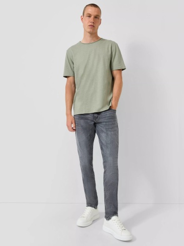 Q/S by s.Oliver Tricou barbati cu maneca scurta, din jerseu de bumbac, Regular fit, Olive - Img 3