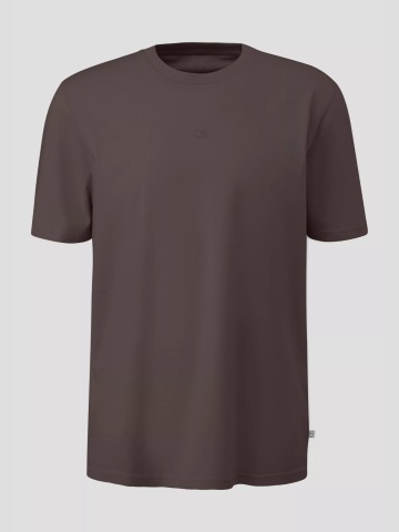 Q/S by s.Oliver Tricou barbati, la baza gatului, din bumbac, Regular Fit, Maro inchis - Img 6