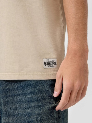Q/S by s.Oliver Tricou la baza gatului barbati, din bumbac, Relaxed fit, Crem - Img 3