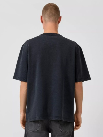 Q/S by s.Oliver Tricou la baza gatului barbati, din bumbac, Relaxed fit, Gri inchis - Img 2