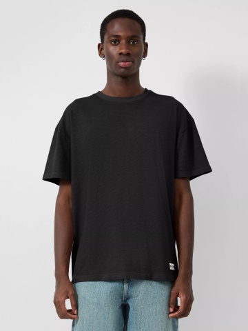 Q/S by s.Oliver Tricou la baza gatului barbati, din jerseu, Relaxed fit, Negru
