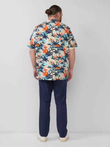 s.Oliver Big Sizes Camasa barbati big sizes cu maneca scurta si imprimeu tropical, Regular fit, Multicolor - Img 6