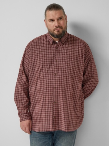 s.Oliver Big Sizes Camasa casual, barbati big sizes, cu imprimeu in carouri, Regular fit, Rosu - Img 5