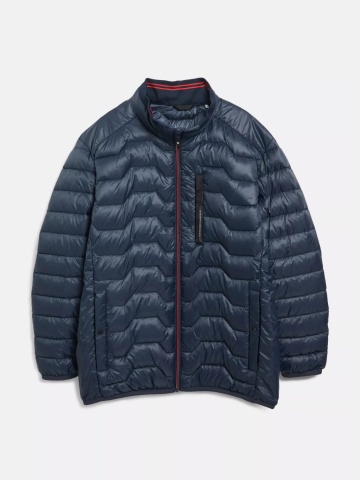 s.Oliver Big Sizes Jacheta matlasata barbati big sizes, fara gluga cu buzunare oblice si croiala Regular fit, Bleumarin inchis
