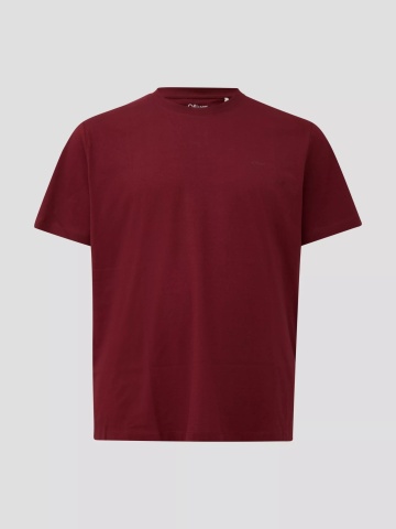 s.Oliver Big Sizes Tricou barbati big sizes, la baza gatului, din jerseu de bumbac, Rosu