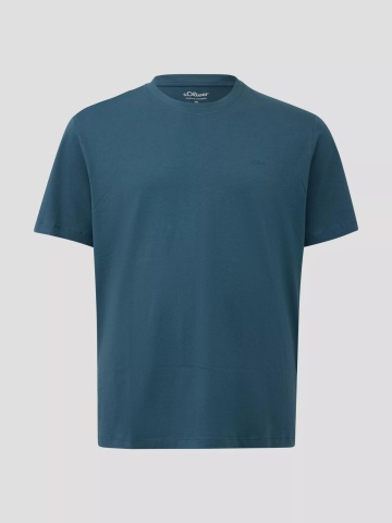 s.Oliver Big Sizes Tricou barbati big sizes, la baza gatului, din jerseu de bumbac, Albastru