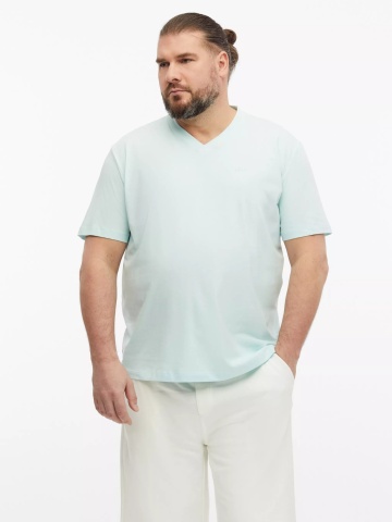 s.Oliver Big Sizes Tricou cu anchior, barbati big sizes, din bumbac, Regular fit, Turcoaz deschis