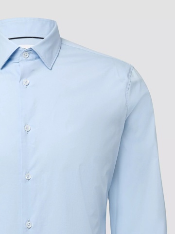 s.Oliver BLACK LABEL, Camasa barbati din amestec de bumbac, cu croiala Tailored fit, Albastru deschis - Img 7