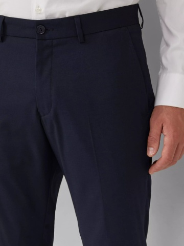 s.Oliver BLACK LABEL Pantaloni costum barbati cu croiala Slim fit, Bleumarin inchis - Img 3