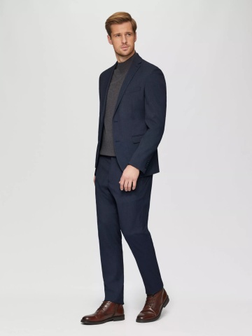 s.Oliver BLACK LABEL Sacou elegant barbati, Slim fit, Bleumarin inchis - Img 5