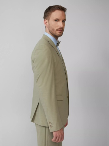 s.Oliver BLACK LABEL Sacou elegant barbati, Slim fit, Verde masliniu - Img 3