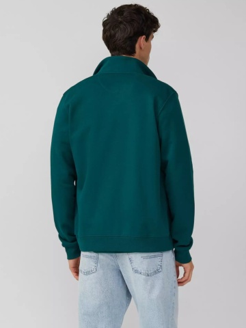 s.Oliver Bluza barbati cu guler inalt si fermoar, Regular fit, Verde - Img 2