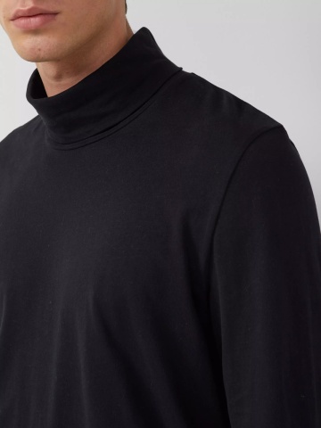s.Oliver Bluza barbati, cu guler si croiala Regular Fit, Negru - Img 3