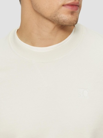 s.Oliver Bluza simpla barbati din amestec de bumbac si viscoza, Regular fit, Crem - Img 3