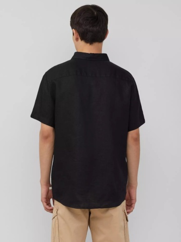 s.Oliver Camasa barbati cu maneca scurta, din in cu croiala Regular fit, Negru - Img 2