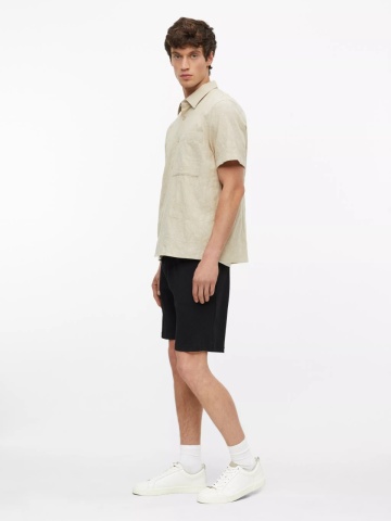 s.Oliver Camasa barbati cu model, din bumbac, Relaxed fit, Bej - Img 2