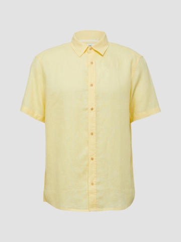 s.Oliver Camasa usoara cu maneca scurta, barbati, din 100% in, Regular fit, Galben - Img 6
