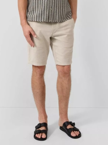 s.Oliver Pantaloni scurti barbati, din amestec de in, cu talie medie, Regular fit, Phoenix, Bej