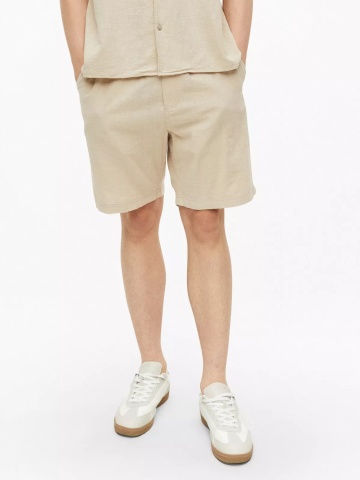 s.Oliver Pantaloni scurti barbati, din bumbac, Relaxed fit, Straight leg, Detroit, Bej
