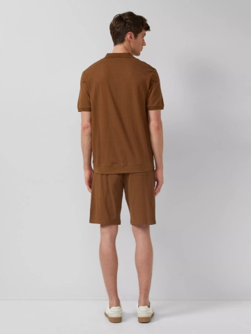s.Oliver Pantaloni scurti barbati, din jerseu de bumbac, cu talie medie, Relaxed fit, Detroit, Maro - Img 5