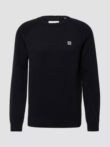 s.Oliver Pulover tricotat barbati, din bumbac cu maneci raglan, Negru - Img 6