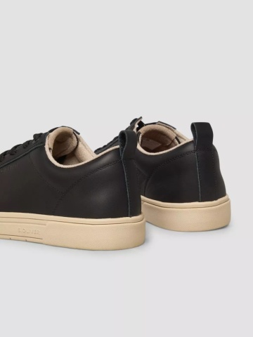 s.Oliver Sneakers barbati, casual din piele naturala, Negru - Img 4