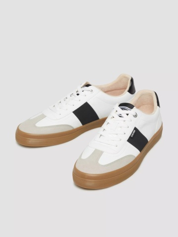 s.Oliver Sneakers barbati, cu detalii, in dungi, Alb - Img 4