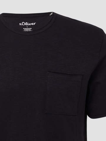 s.Oliver Tricou barbati cu croiala Regular Fit, buzunar la piept, Negru - Img 6