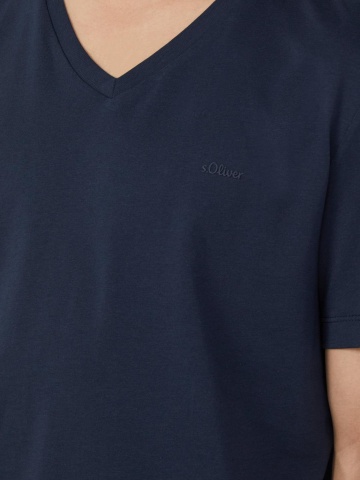 s.Oliver Tricou barbati cu decolteu in V, Regular fit, din bumbac, Bleumarin - Img 3