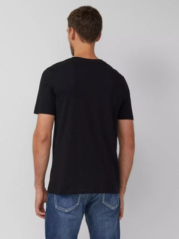 s.Oliver Tricou barbati cu imprimeu frontal, Regular fit, Negru - Img 2