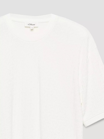 s.Oliver Tricou barbati, din amestec de bumbac, Relaxed fit, Alb - Img 8