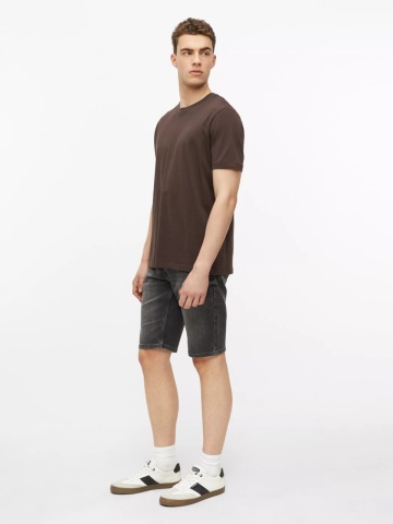s.Oliver Tricou barbati, din bumbac, la baza gatului, Regular fit, Maro inchis - Img 4