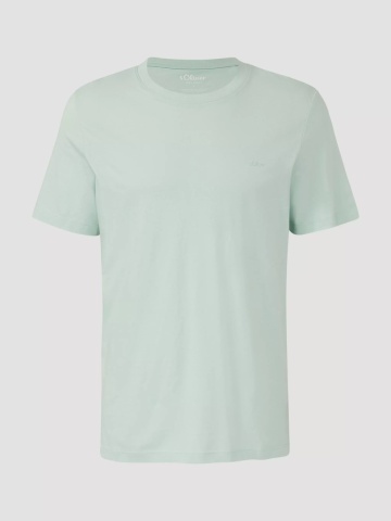 s.Oliver Tricou barbati din bumbac, Regular fit, Verde deschis - Img 7