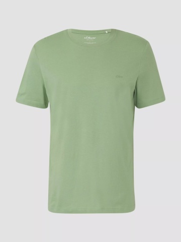 s.Oliver Tricou barbati din bumbac, Regular fit, Verde - Img 6
