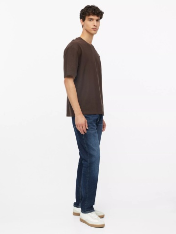 s.Oliver Tricou barbati, la baza gatului, din bumbac, Relaxed Fit, Maro inchis - Img 5