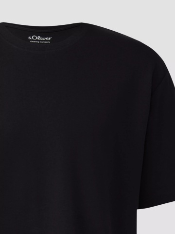 s.Oliver Tricou barbati la baza gatului, din jerseu gros de bumbac, Modern fit, Negru - Img 8