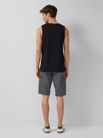 s.Oliver Tricou fara maneca barbati, din jerseu de bumbac, Regular fit, Negru - Img 2