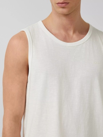 s.Oliver Tricou fara maneca barbati, din jerseu de bumbac, Regular fit, Alb - Img 3