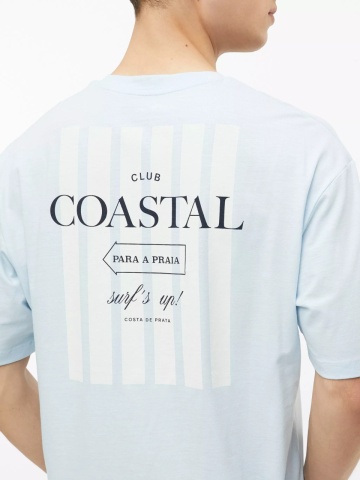 s.Oliver Tricou la baza gatului, barbati, cu imprimeu, Modern Fit, Albastru deschis - Img 2