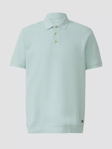 s.Oliver Tricou polo barbati, din piqué waffle, Regular fit, Turcoaz - Img 7