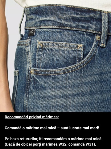 Blugi barbati Pete, cu talie medie, Regular fit, Straight leg, Albastru - Img 3